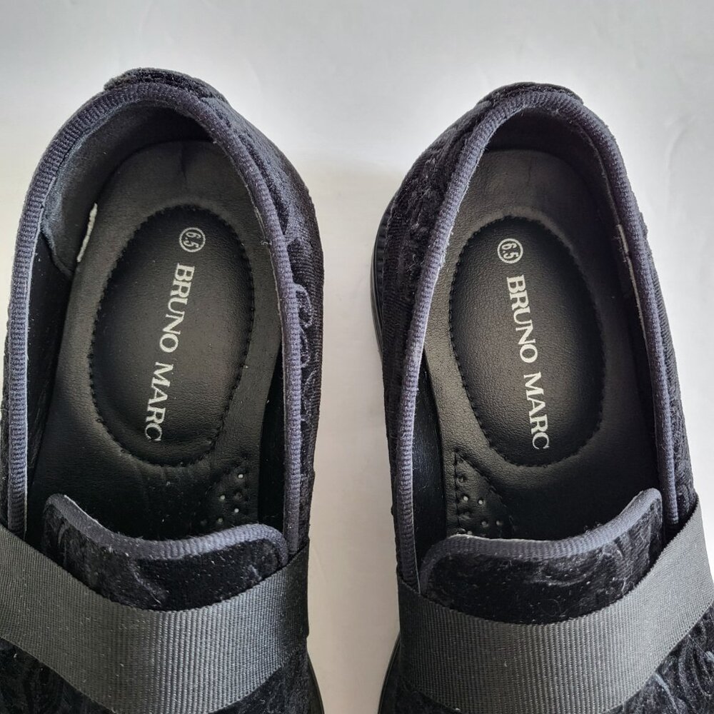 Bruno Marc Dress Shoes Velvet Loafers Mens Size 6.5 Slip On Black - Picture 4 of 15